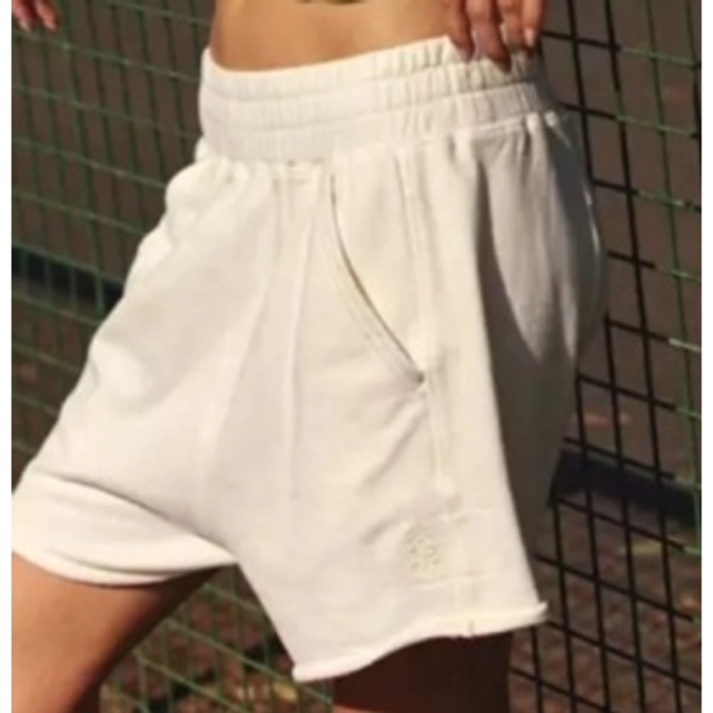 Free People Movement All Star Shorts White Fleece Cut off NWT Women's Size M